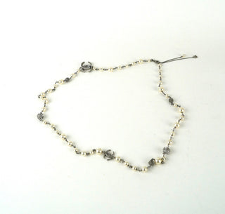 Silver Rhinestone and Pearl Necklace