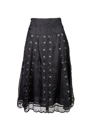 Silk Midi Length Skirt