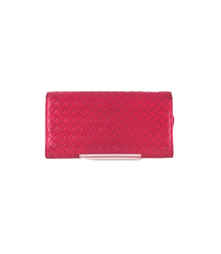 Intrecciato Weave Leather Continental Wallet